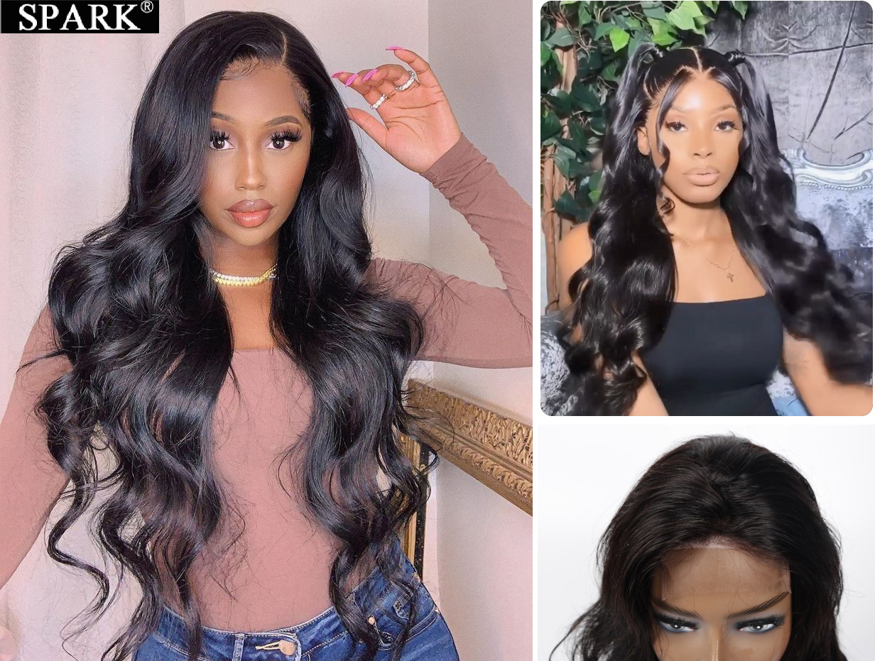 SPARK 150% 180% Density HD Full Lace Human Hair Wigs For Black Women,Wholesale Brazilian Virgin Hair Transparent Lace Front Wig