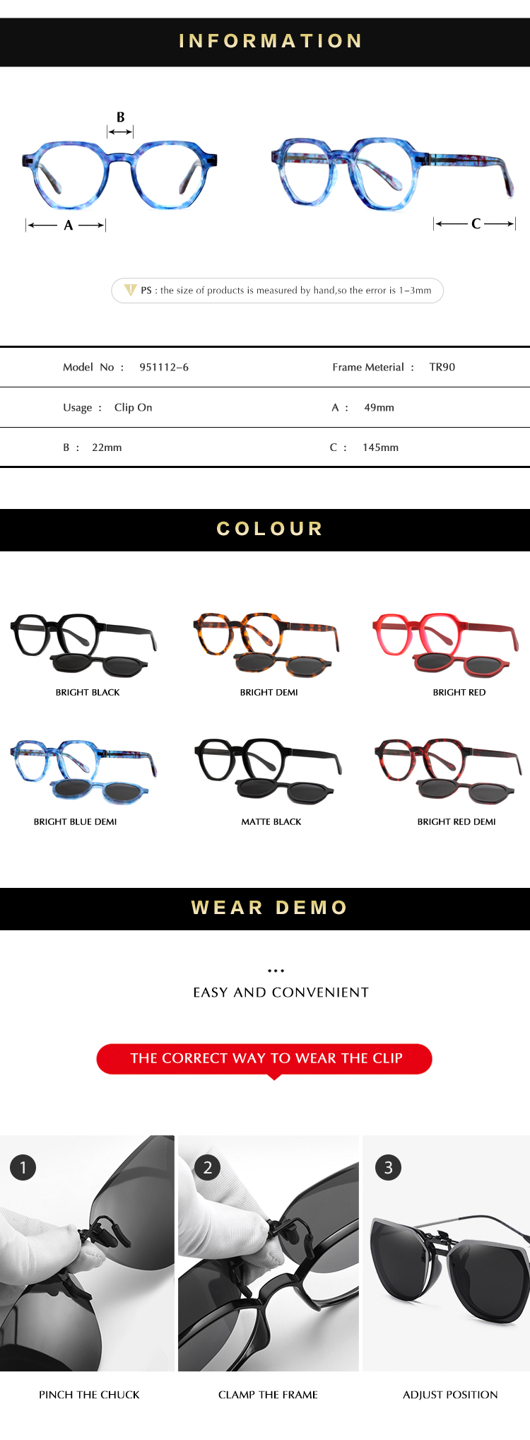 Поляризованный клип на солнцезащитные очки polarized clip on sunglasses