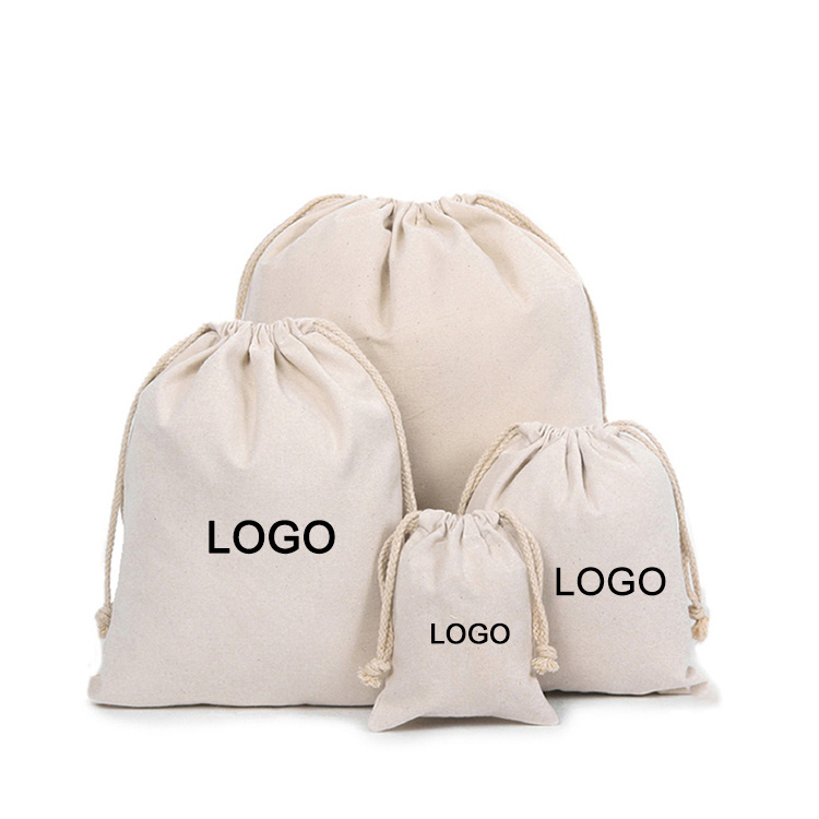 oem custom printing logo dust proof cloth shoes pouch travel organic cotton drawstring bag for sale