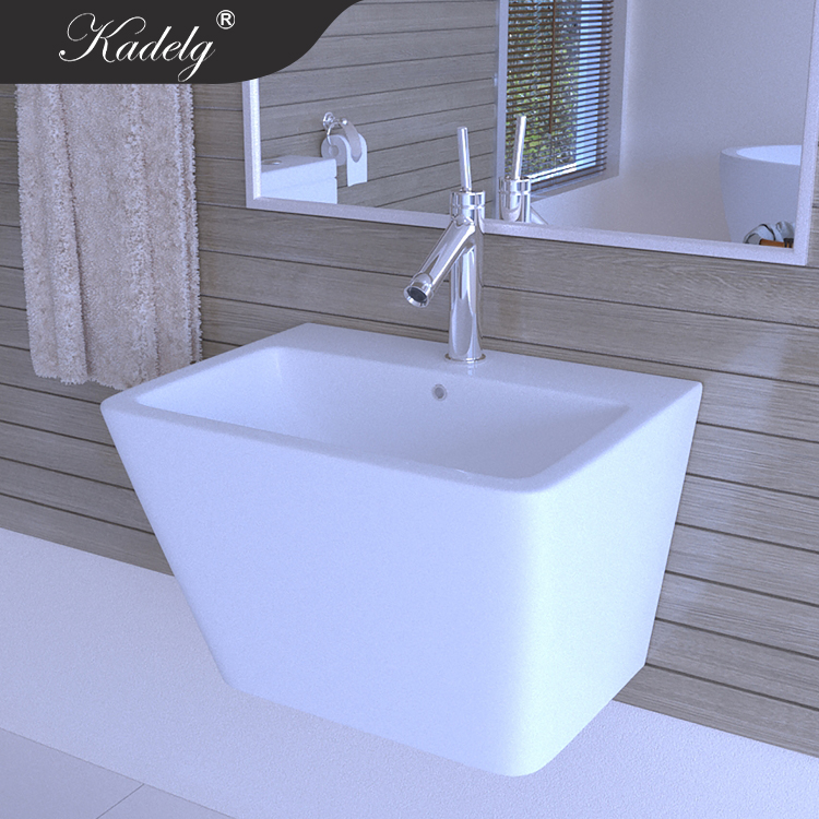 Ceramic Rectangular Wall Mounted Bathroom Sinks
