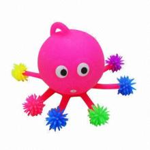 Squeeze ball/flashing large eyes puffer worm/flashing worm toy for children