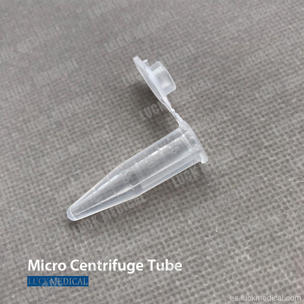 Tubo de microcentrífuga estéril de plástico