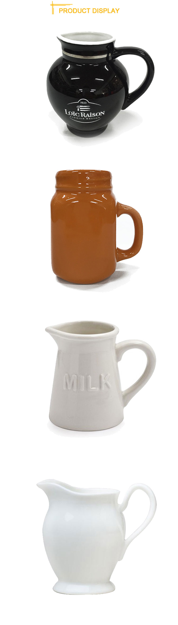 Best selling Caramel Color plump ceramic milk can