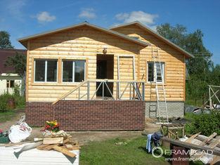 Steel Structure Modern Wooden Log Houses , High Insulation