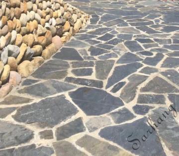 Natural irregular bluestone  Landscape Grey Slate Random Stone Paving