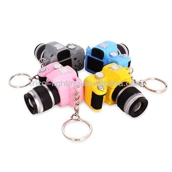 Camera led flashing keychain with sound with different color