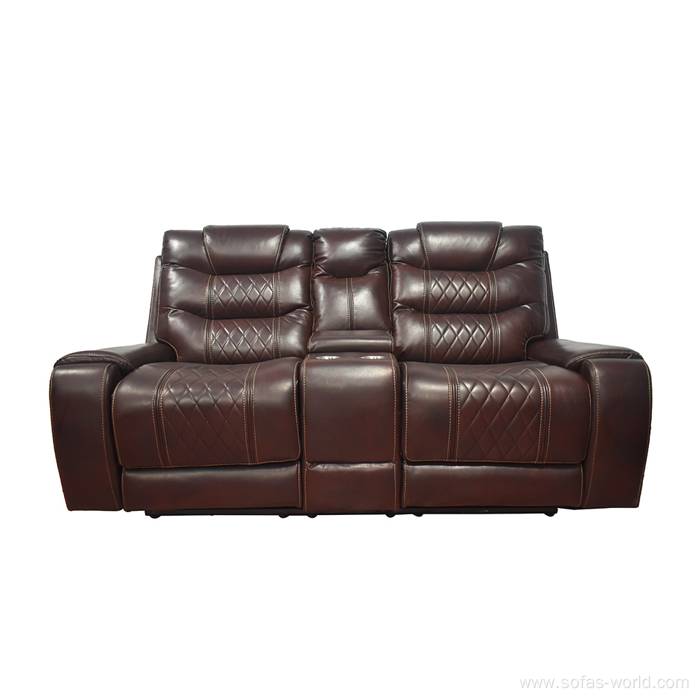 High Quality Leather Electric Reclining Sofa Set