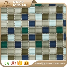 Foshan Square Glass Mosaic Blue Green Grey White Color Craft Tile