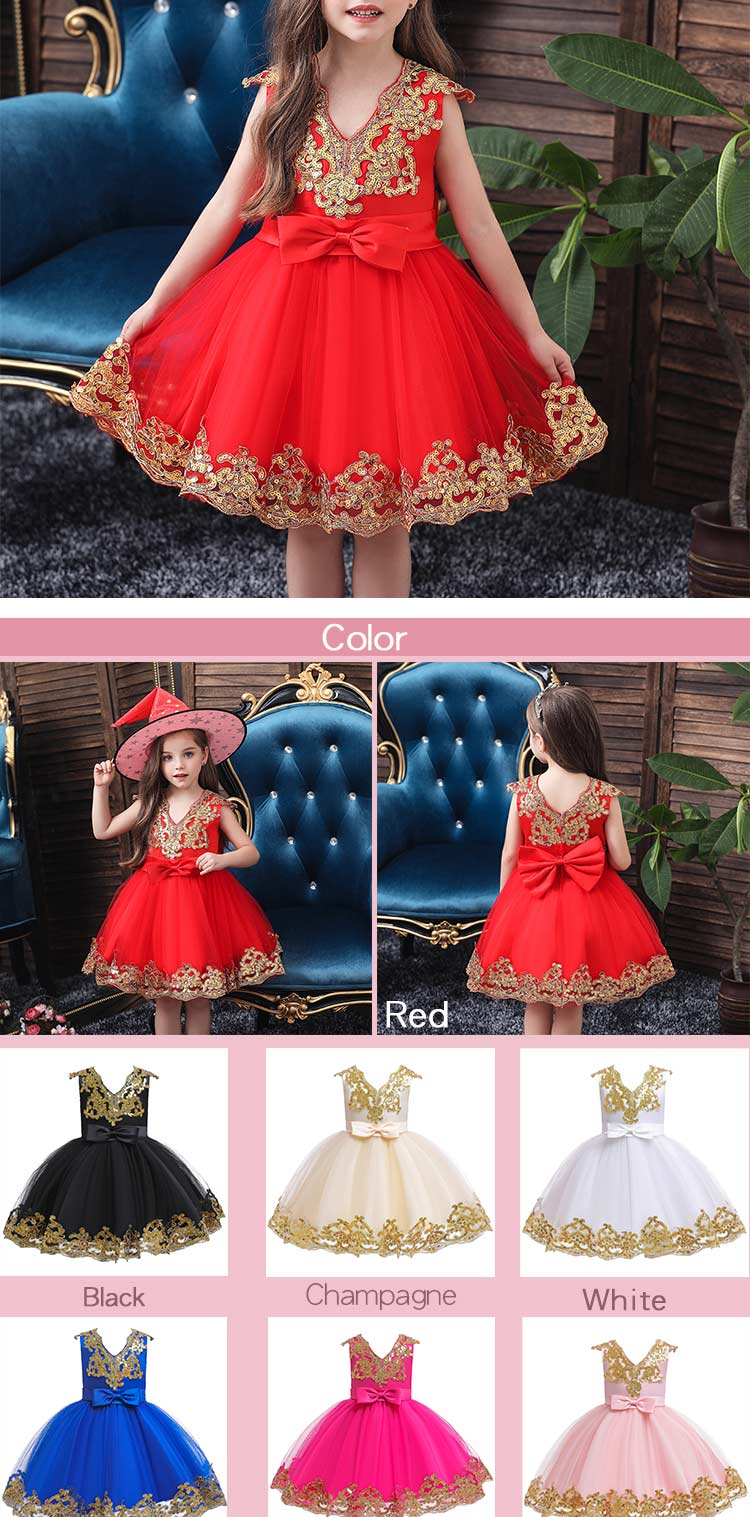 Girls Flower Vintage Floral Sleeveless Dress Kids Wedding Party Evening Formal Dresses Children Pageant Dance