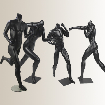 Black Male Muscular Headless Full Body Mannequin Running