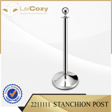 Polished Stainless Steel Hotel Used Crowd Control Ball Final Stanchion Post