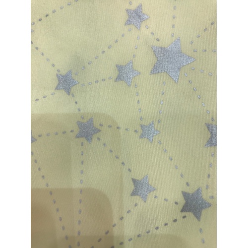 Polyester Pearl Printed Silver Color Fabric