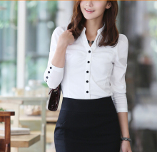 Women's three quarter sleeve wrinkle free white shirt