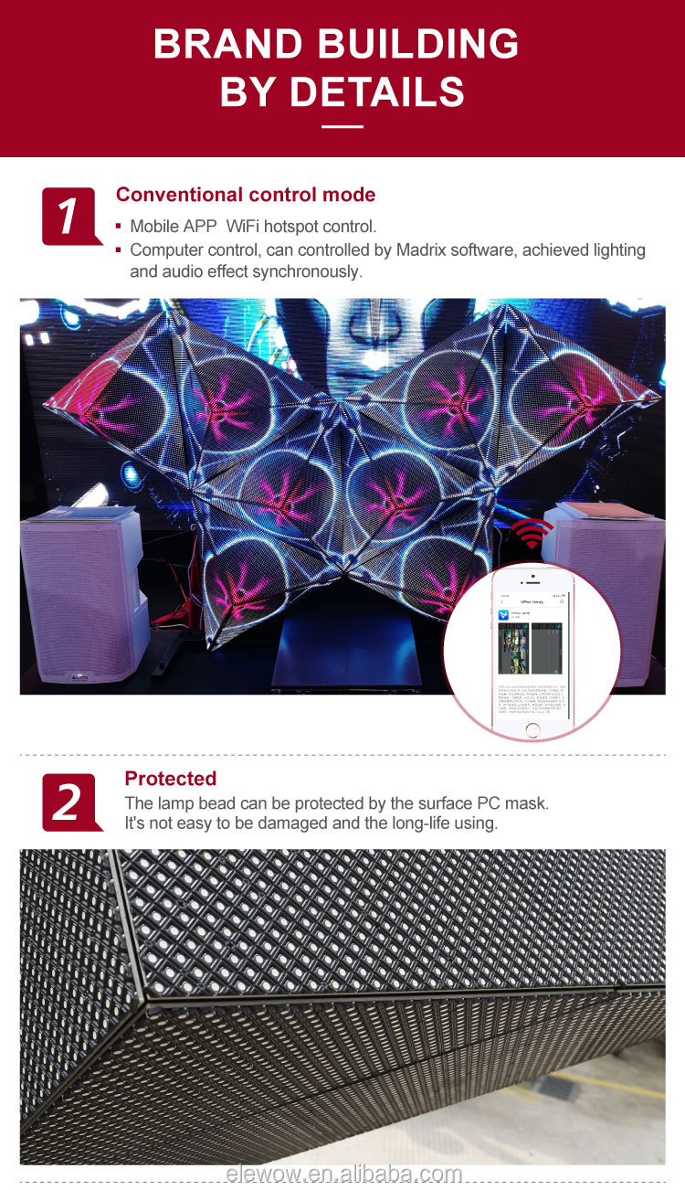 Wi-Fi Control Butterfly HD DJ Booth LED Display