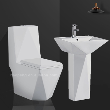 Diamond Shape Arab Sanitary Ware: Toilet and Basin Set