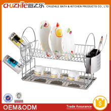 Chrome plated two tier dish rack two tier dish rack