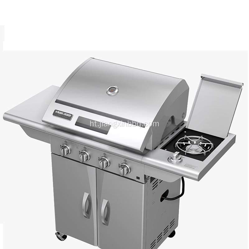 4-Burner Nerjaveèi Nati Gaz Barbecue Grill