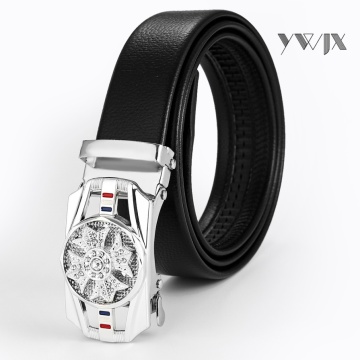 Spring Lock Men`s Leather Belt