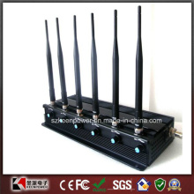 6 Antenna Adjustable Cell Phone Jammer & WiFi + UHF Jammer