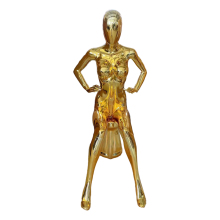 Chromed Golden and Silver Shiny Fashion Female Mannequin for Apparel Display