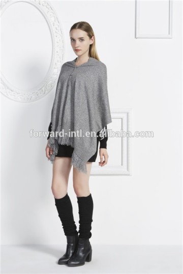 2014 lady fashion wool poncho, wool knitted poncho