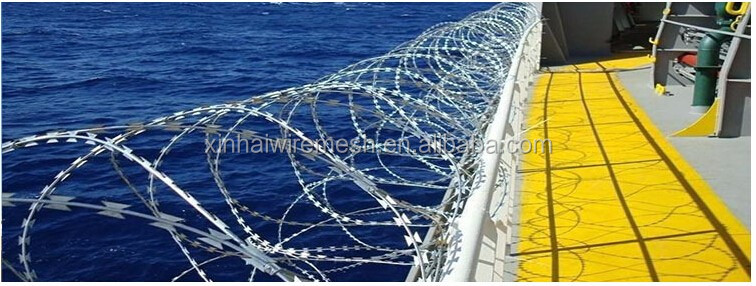 Concertina Barbed Weight Per Meter Uganda Hot Dipped Clips Razor Wire