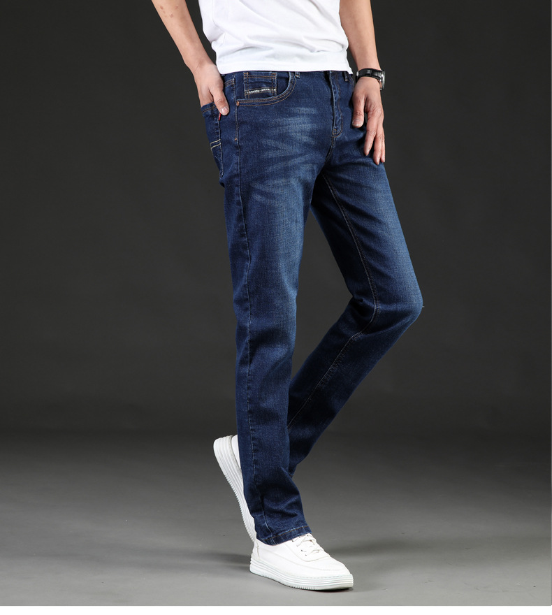 wholesale good price High quality black and blue men european straight trousers brands classic jeans