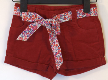 crimson 100% cotton girls shorts