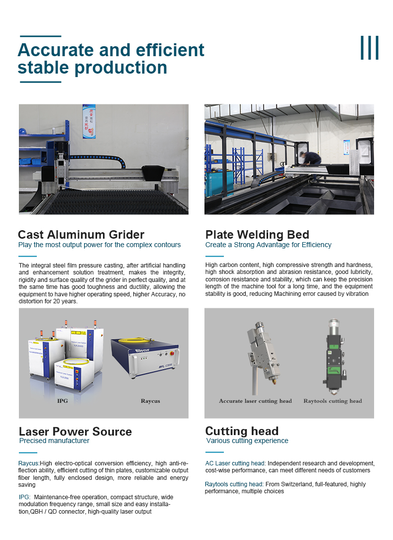 Widely used cnc 3000w fier laser cutting machine for metal sheet