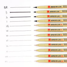 Tube Pen Art Hand Drawing Line Sketch Set