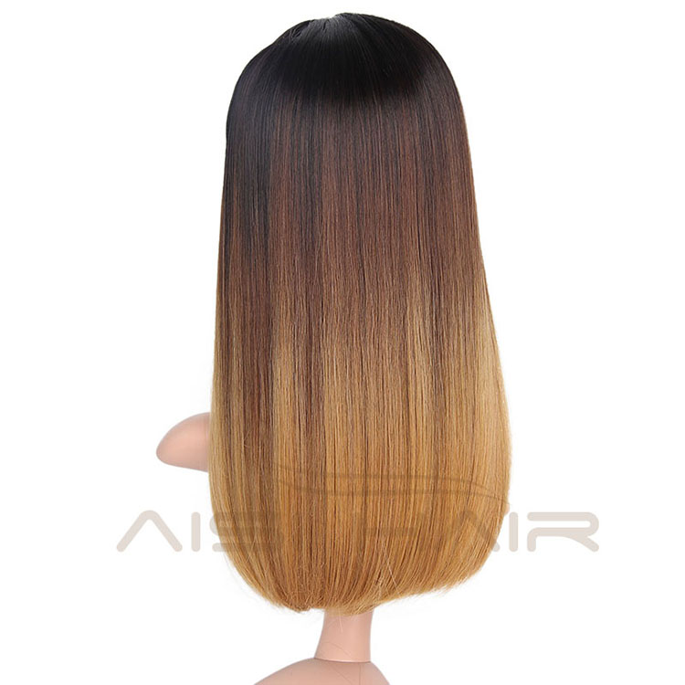 Aisi Hair Cheap Long Silky Straight Hair Synthetic Ombre Brown Wigs Heat Resistant Synthetic Wig For Women