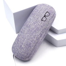 Ready Stock Purple Metal Optical Case Linen Glasses Case Hard Shell Eyeglasses Box