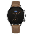 Genève Minimalistische Casual Sport Lederen Horloge Zwart Eenvoudige Analoge Mannen Horloges Chinese Merk Guangzhou Horloge Groothandel