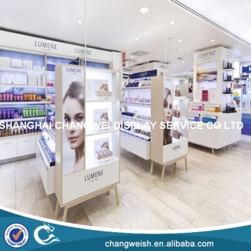cosmetic product display stands and display cabinet and showcase