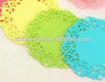 food grade silicon antislip lace hollow out food insulation pad, food mat