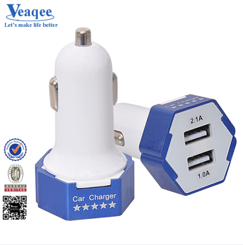 Veaqee, Rhombus Style 2 USB Car Charger for Mobile Phone and Tablet