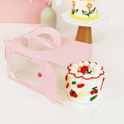 Cheap Custom Cupcake Handle Cake Boxes with Window