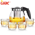Lilac FREE Sample 1100ml + 160ml * 4 conjunto de bule de chá de vidro