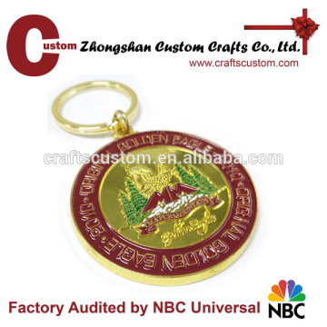 Wholesale custom die casted logo metal embossed coin keychain