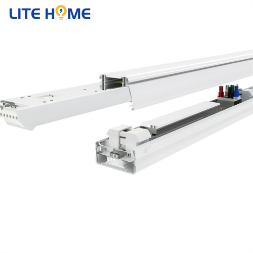 lampu trunking linier hijau supermarket