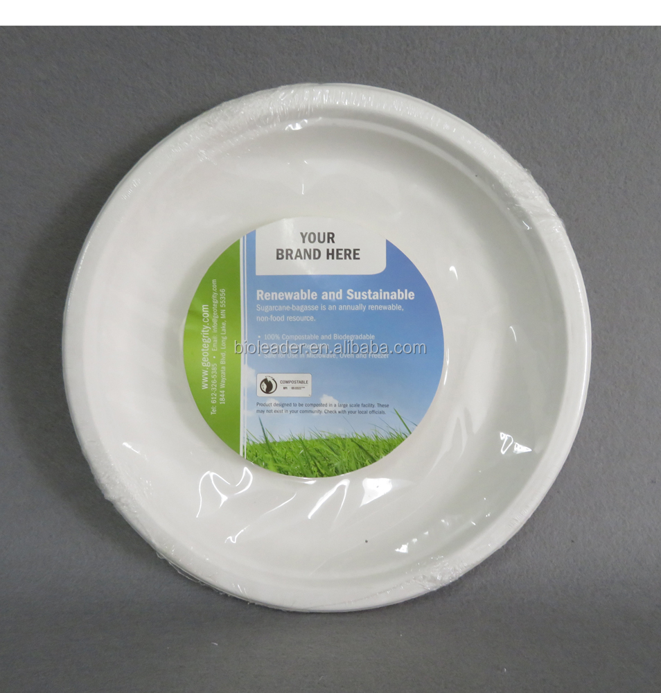 Disposable Biodegradable Sugarcane Square Dinner Paper Plate square