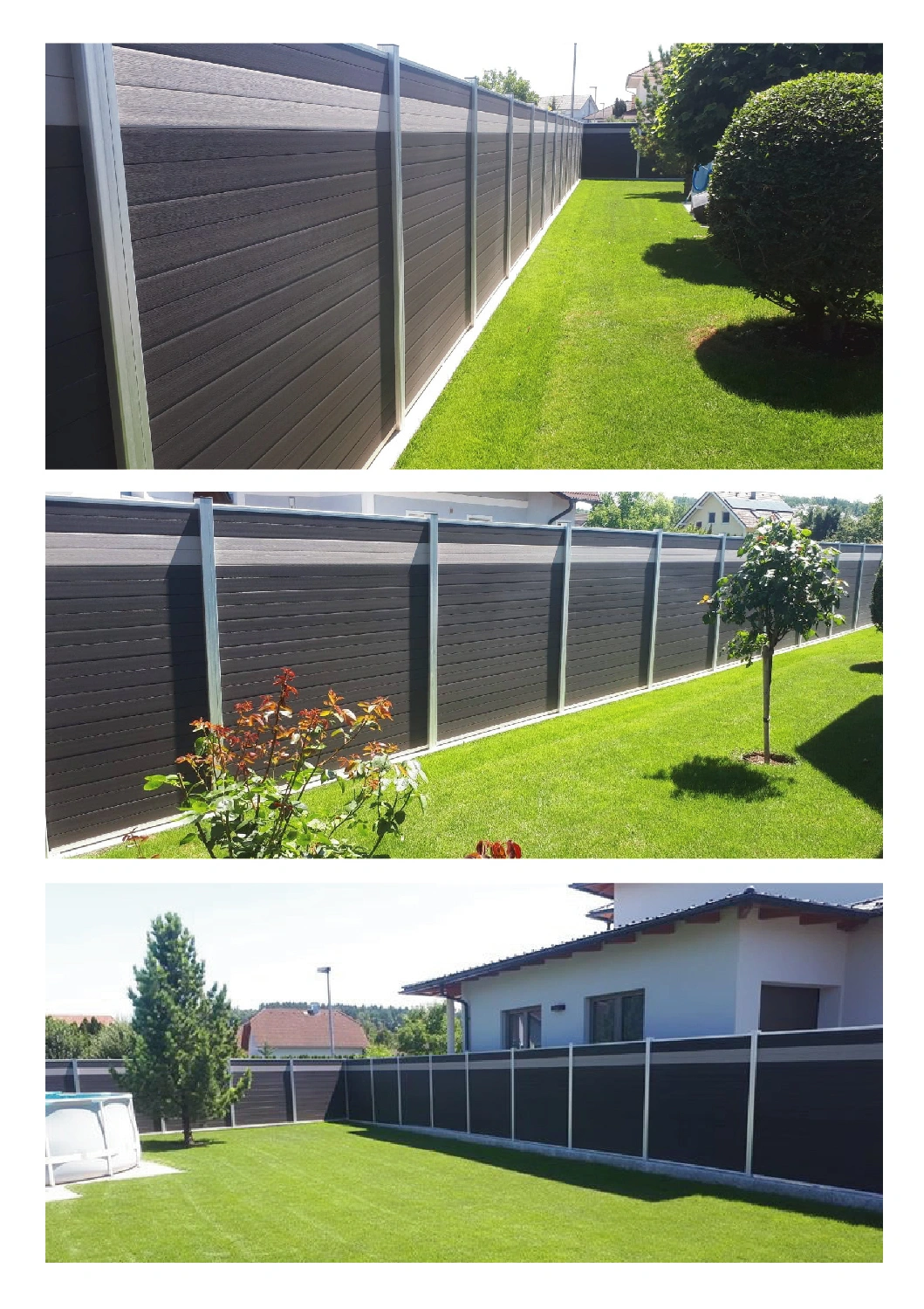 China Manufacture Wood  Plastic Composite Waterproof Garden Fence Trellis with WPC Post /Fencing Panel 