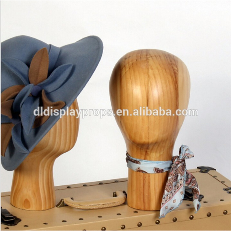 Fashion Wigs Hat Display Heads DL180527 Male Solid Beech Wooden Mannequin Head With Ears