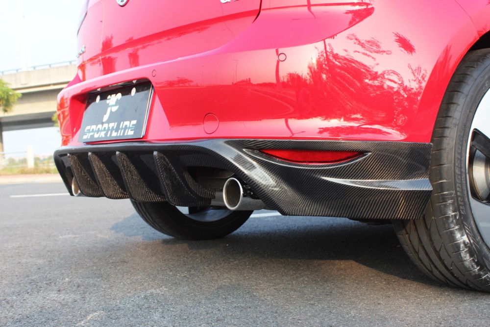 Auto Carbon MK7 Rear Bumper Lip Diffuser for VW GOLF VII 7 GTI 2014UP
