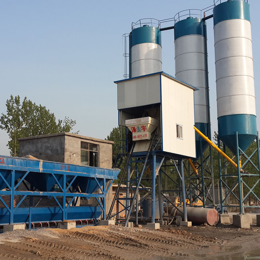 Ready mixed HZS75 concrete batching plant machine 75m³