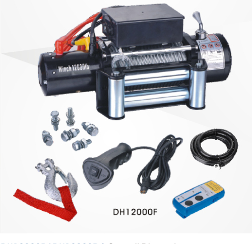 Auto aplikasi 12000lb listrik Winch