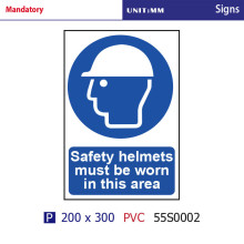 Safety helmet must be worn Personal Protection Signs warning signs
