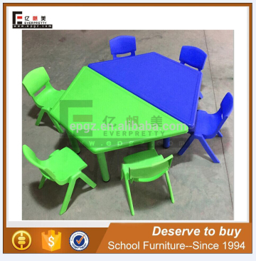 Kids Play Furniture Preschool Trapezoid Kids Party Table And Chairs