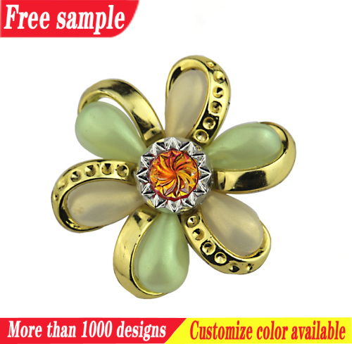 Dramatic handmade PU sandal flower ornament with diamond