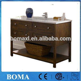 Single counter top transitional bathroom counter cabinet